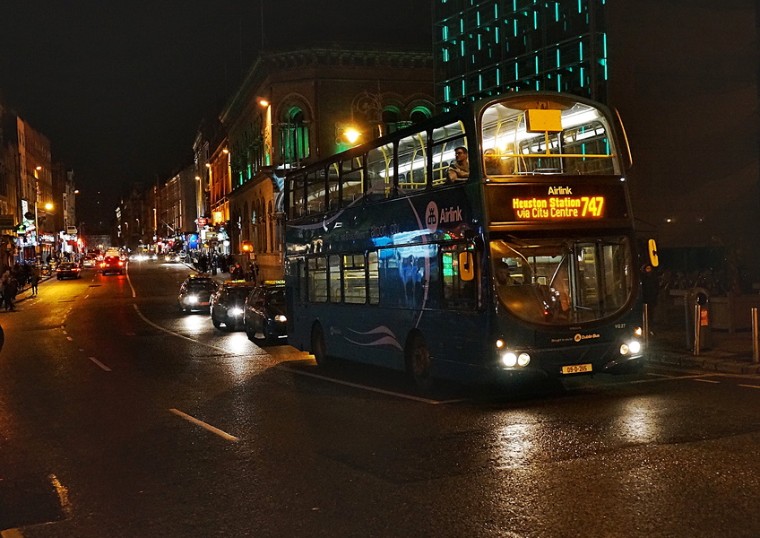 Nighttime Busy City Street on a Rainy Night