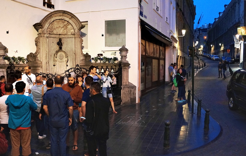 Vivacious Night Gathering in a European City