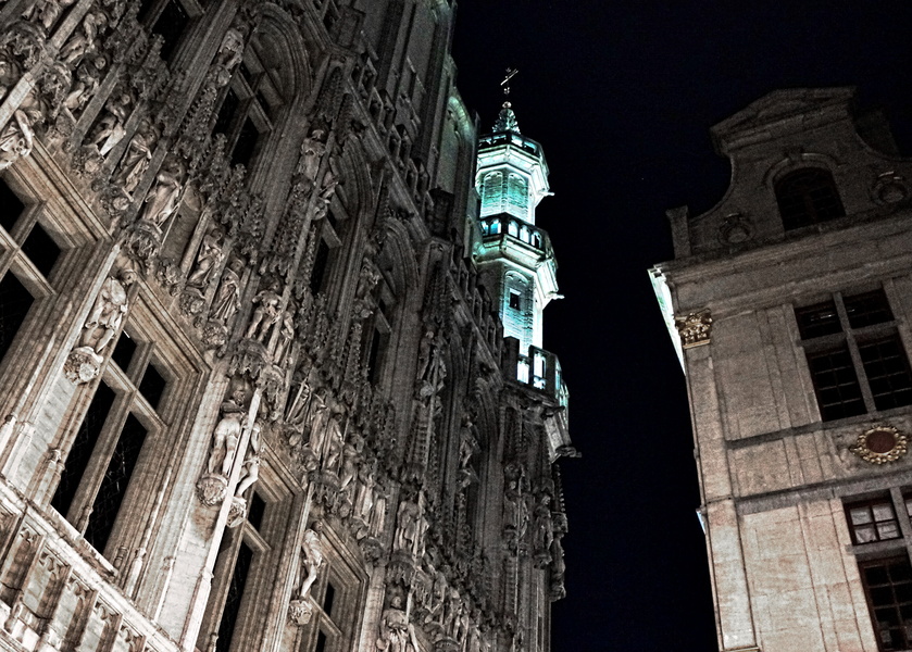 Nighttime Architecture in Brussels, Belgium