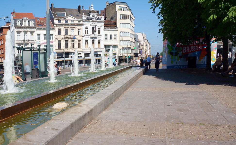 Vibrant City Fountain in Brussels, Belgium