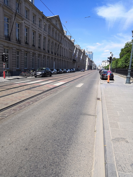 A European City Street with Tram Tracks