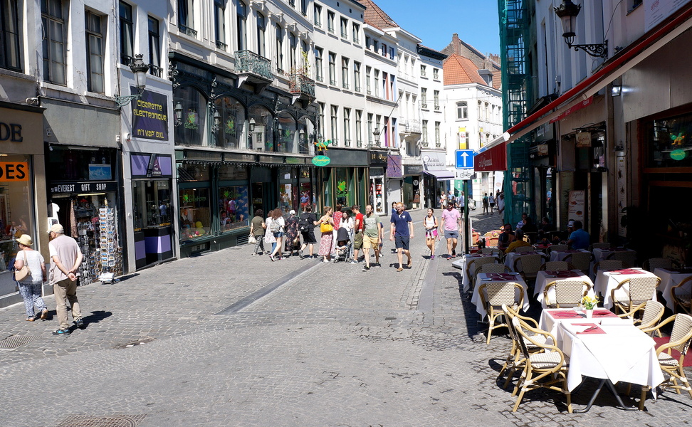 Busy European Street Scene