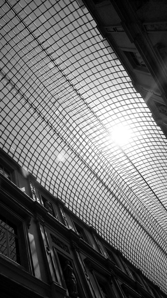 Dappled Sunlight Through a Glass Roof in Brussels