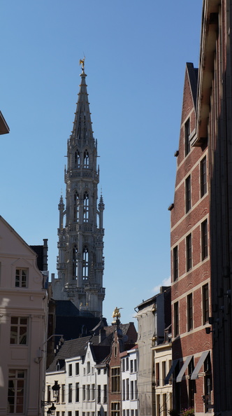 Urban Skyline with Historical Buildings and Architectural Details