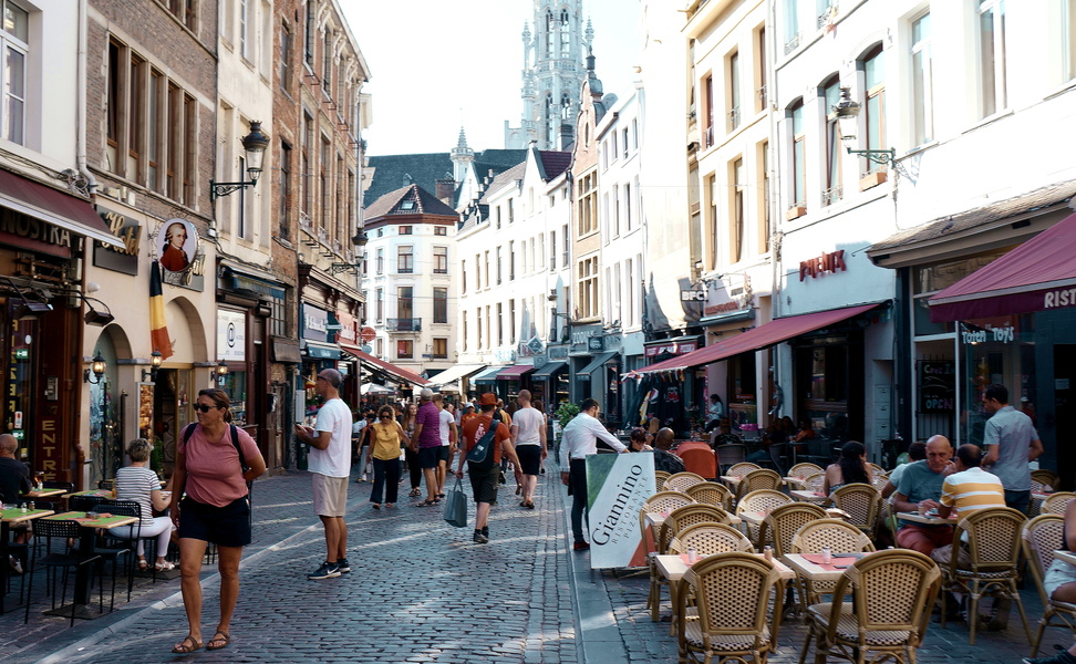 Vibrant Street Scene, Brussels