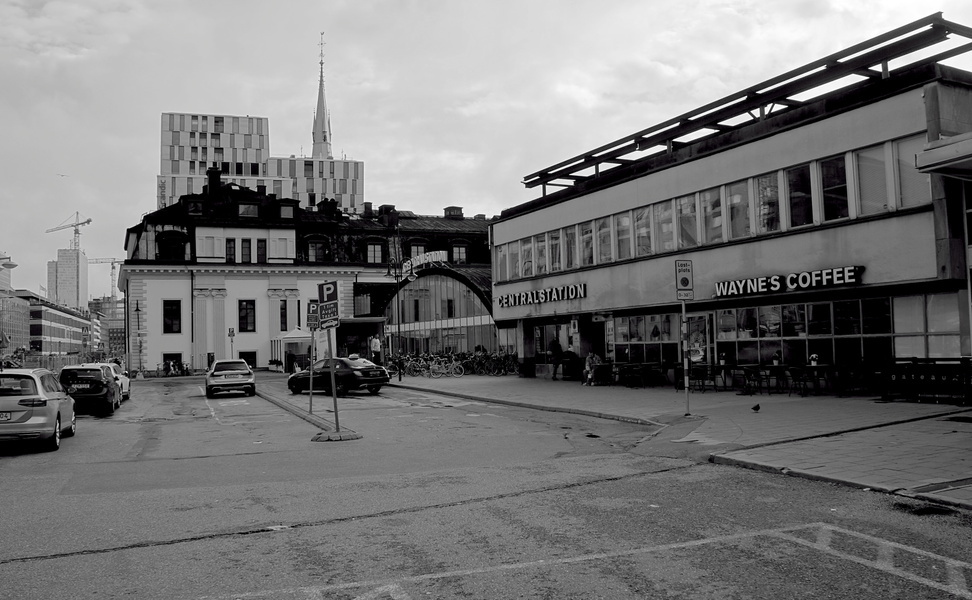 Deserted European Street in Stockholm