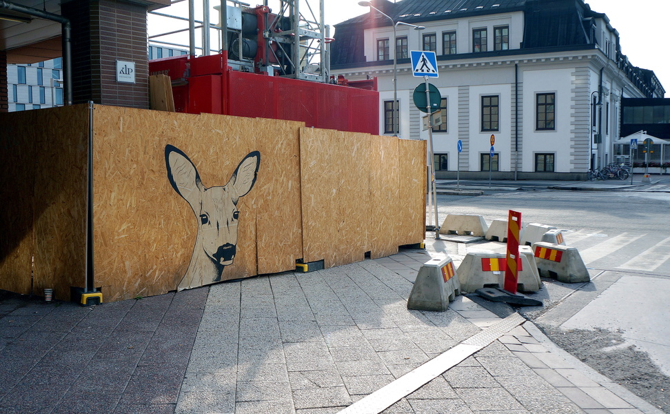 Construction Site with Temporary Barrier