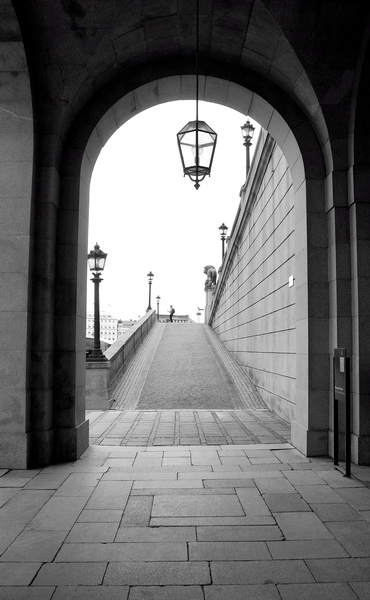 Stone Archway in a European City