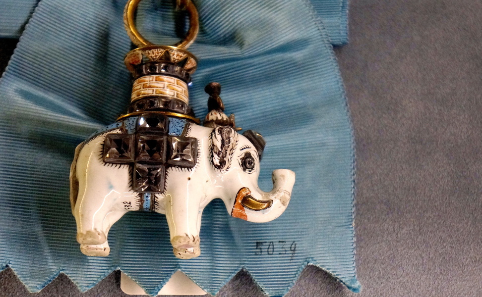 Antique Elephant Figurine in a Key Ring