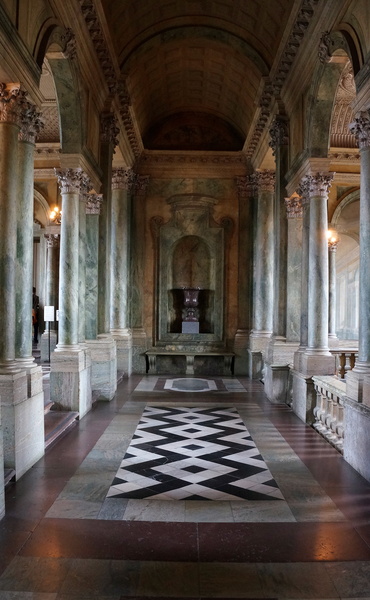 Elegant Vaulted Hallway in a European Church Interior