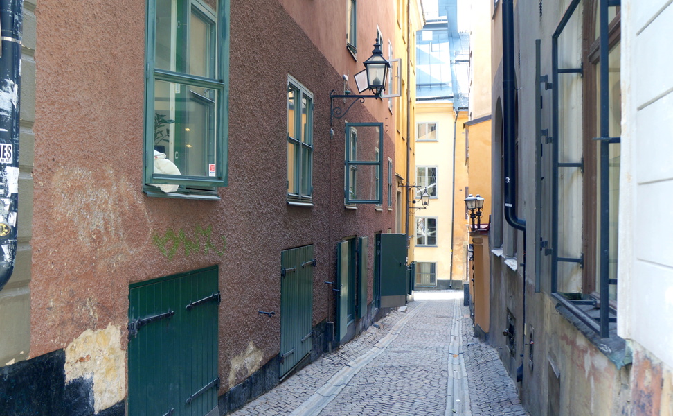 A Narrow Alley in a European City, Possibly Stockholm
