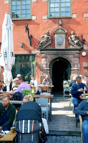 A Lively Street Cafe in Stockholm