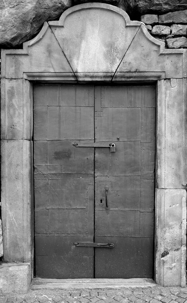 Old Door in a Historic Stockholm Building