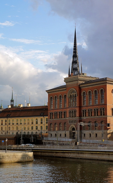 Stockholm's City Hall Against a Cloudy Sky