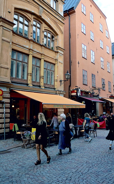 Vibrant Street Scene in Stockholm, Sweden