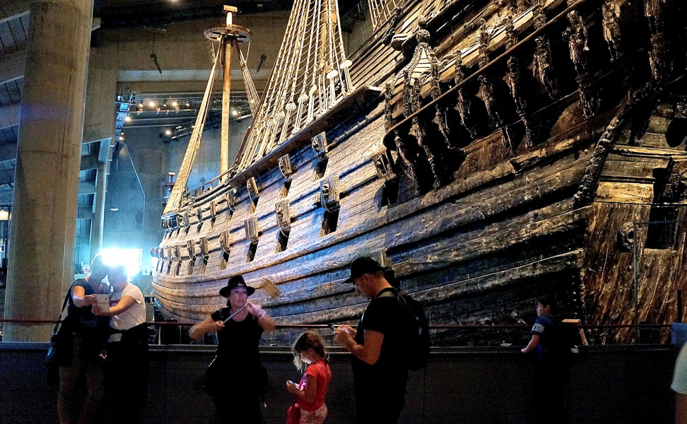 Historic Ship Display at the Viking Museum in Stockholm, Sweden