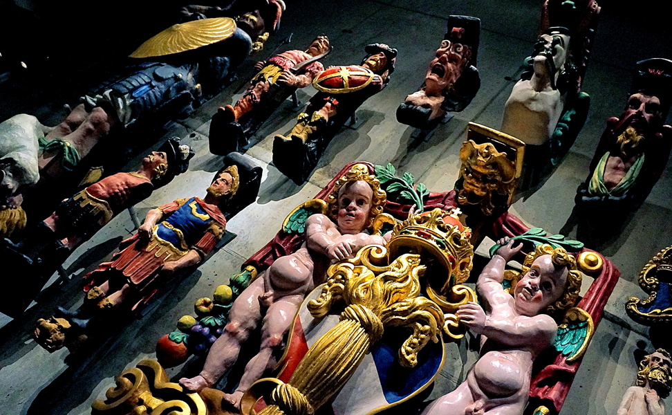 Crowd of Figurines Displayed in a Line
