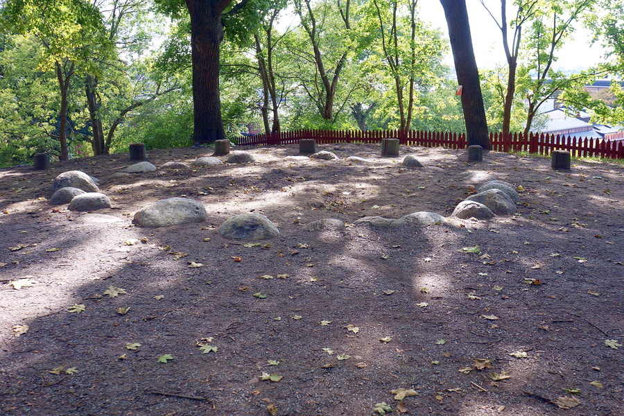 Secluded Outdoor Stone Circle Amidst Trees