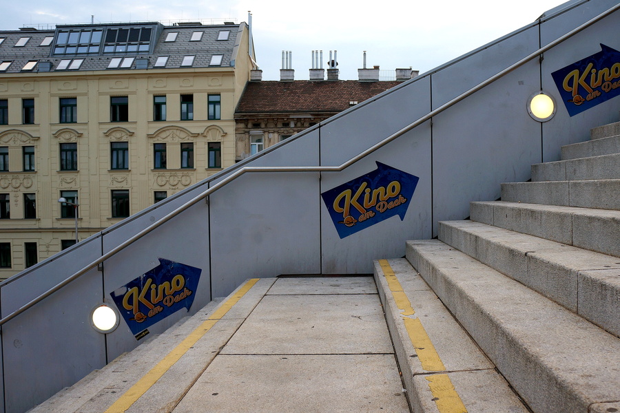 Steps with a Sign in Vienna, Austria