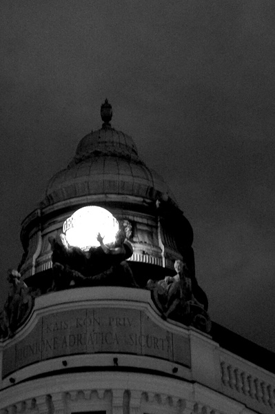 Vienna Nightscape with a Moonlit Clock Tower