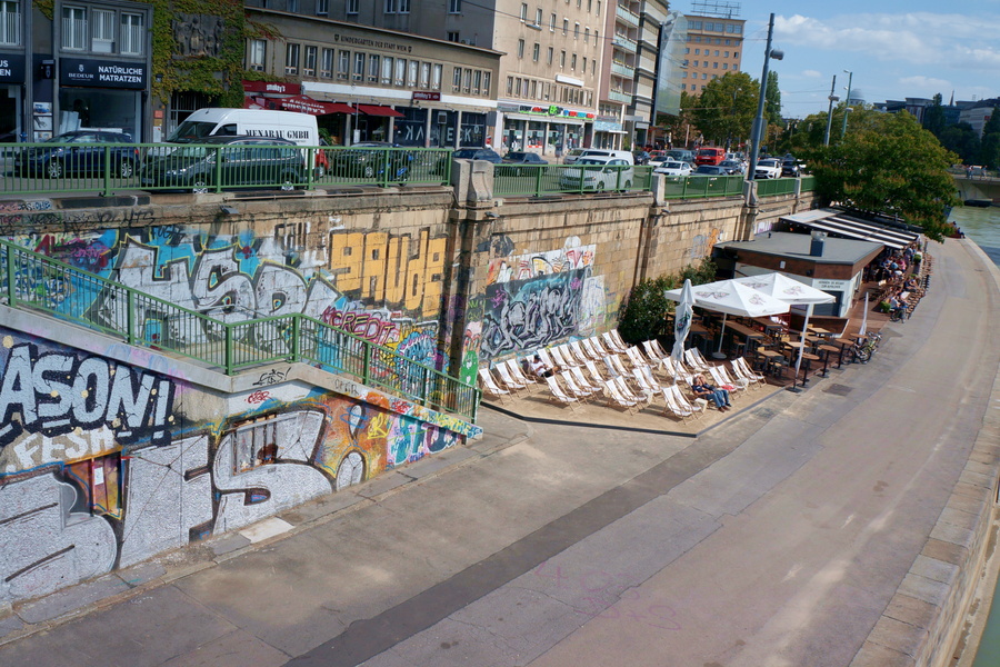 Urban Riverside Gathering in Vienna, Austria