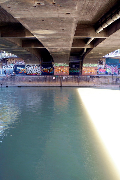 Riverside Bridge with Graffiti