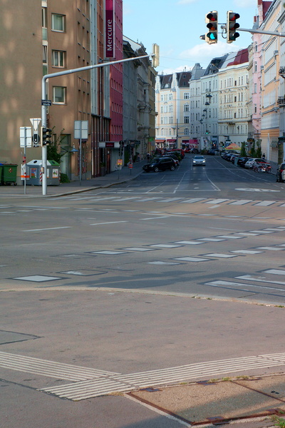 Quiet European City Intersection