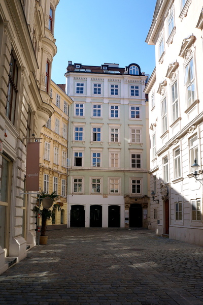 Narrow European Street in Vienna, Austria