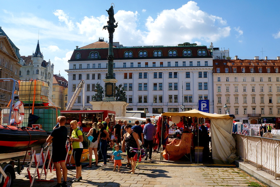 Vienna's Historic Old Town Square on a Busy Day