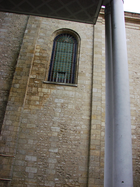 Church Architecture with Pillars and Windows