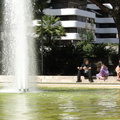 A Family Enjoying a Day at the Museum Fountain