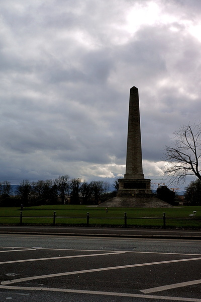 Monumental Obelisk in a European Town