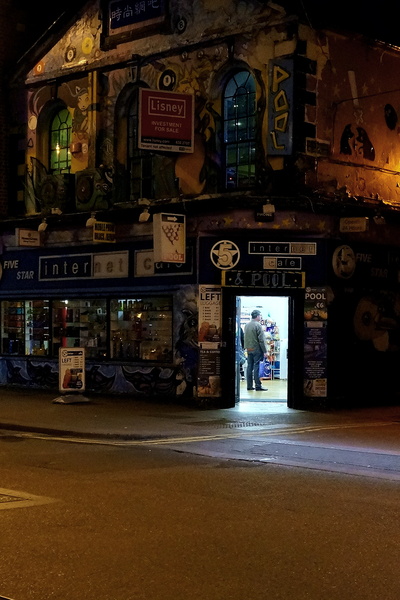 Vibrant Night Scene on a Dublin Street