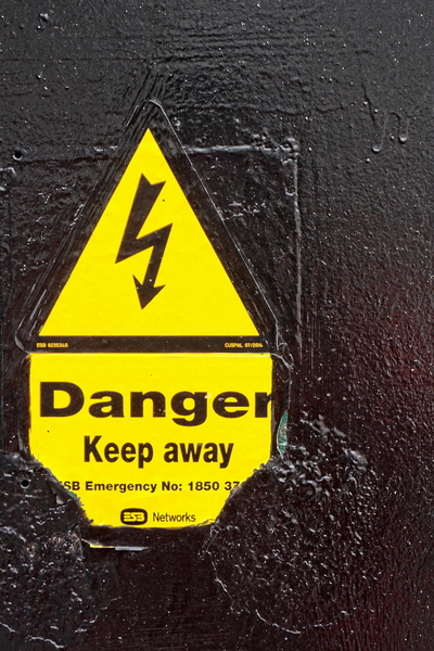 Warning Sign with Danger Keep Away Message