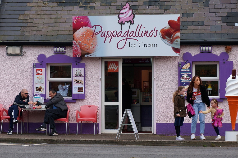 A Family Enjoying a Treat at Papagallos Ice Cream Shop