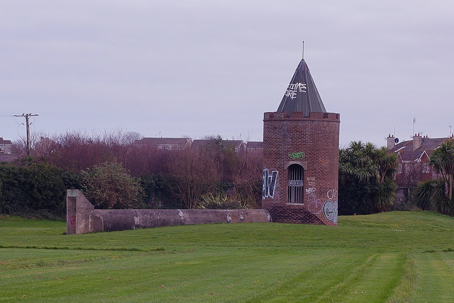 An Aerial View of a Secluded Tower in Balbriggan, Ireland