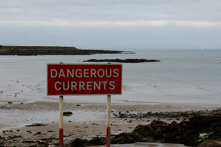 Dangerous Currents Warning at a Beach