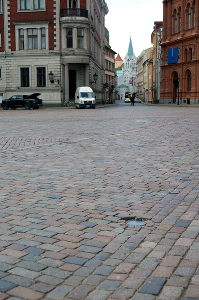 An Empty Cobblestone Street in a Historic European City