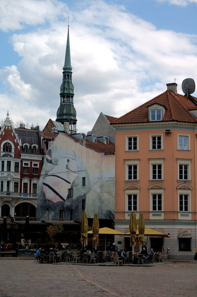 Vivid European Town Square