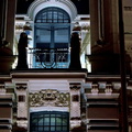 Riga Nightscape: A Fascinating Elevated Perspective of a Historic Building