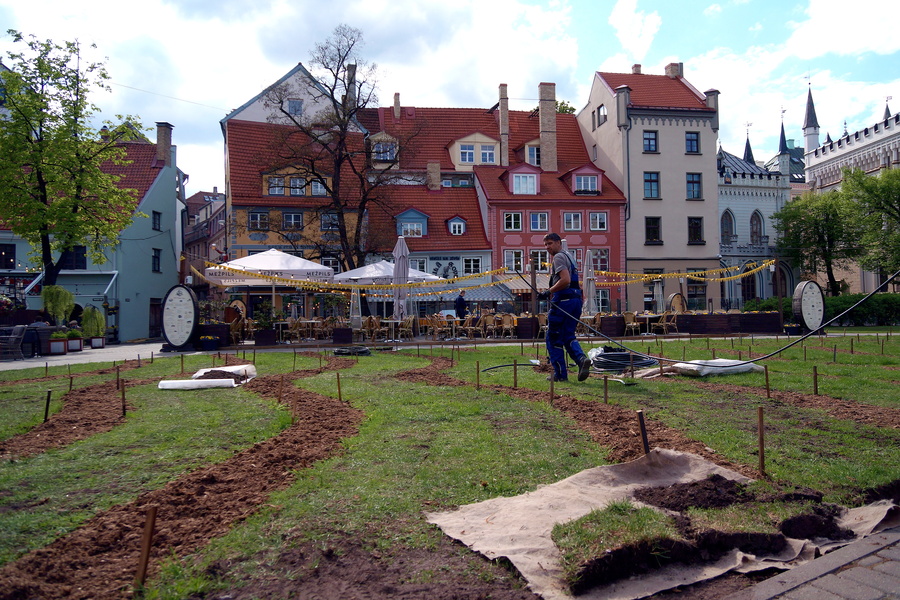 Construction Site Preparation in a European Park
