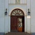 Antique Church Door with a Steeple in Riga, Latvia