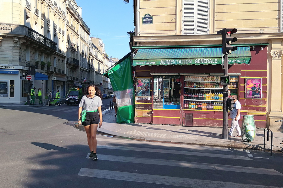 Parisian Runner on a Street in Paris