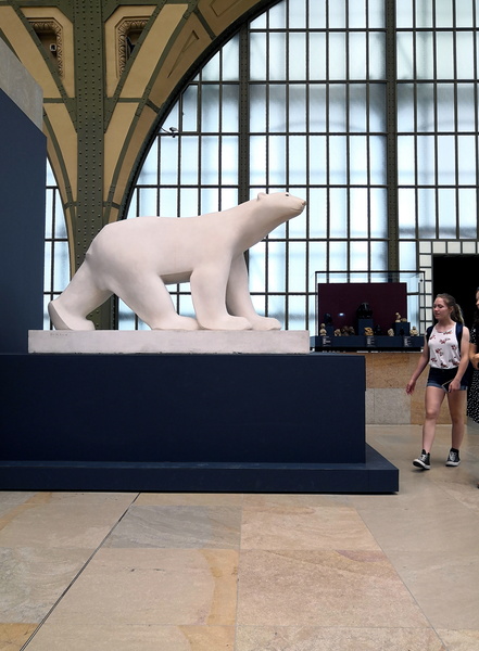 Polar Bear Sculpture Display in Paris Museum