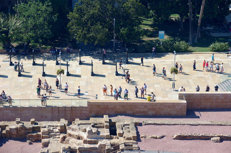 Roman Amphitheater with Visitors