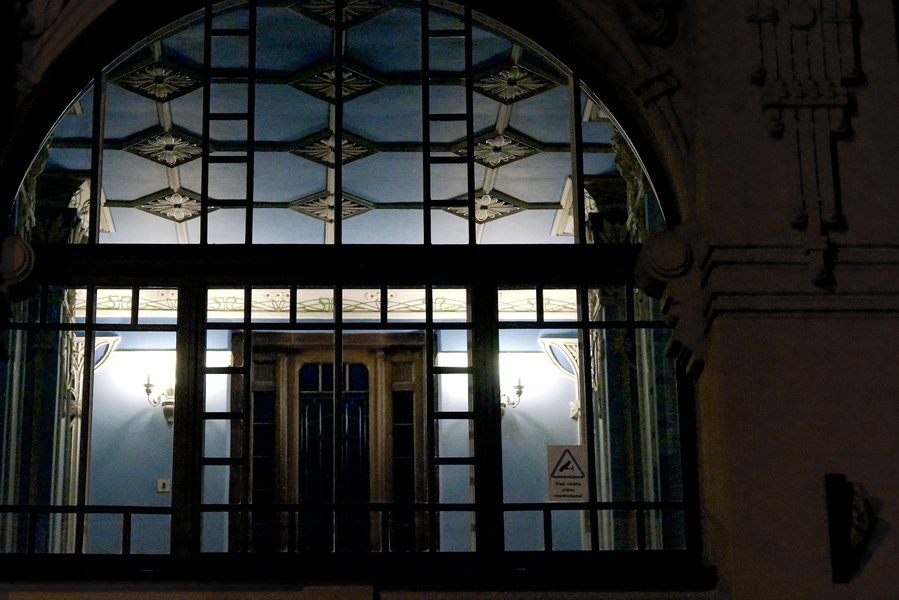 Midnight Entrance to a Historic Building