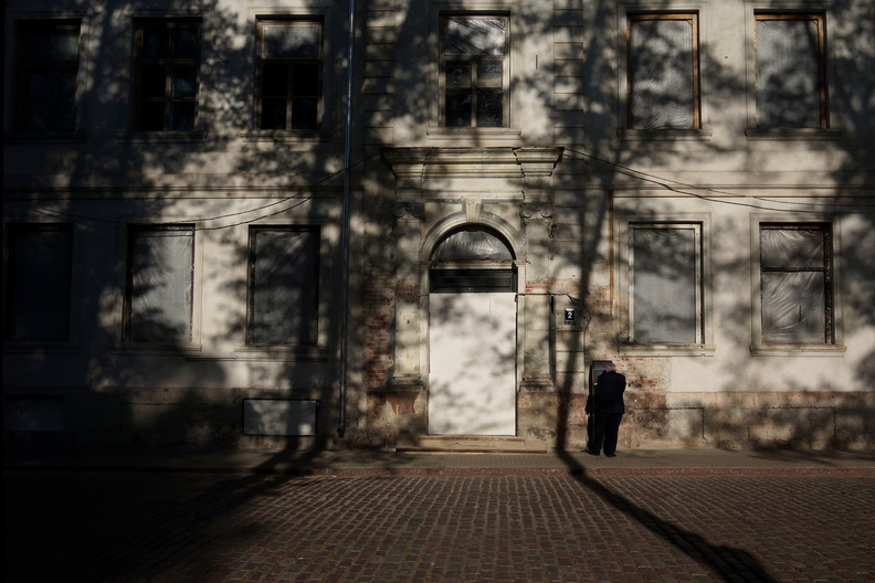A Solitary Figure in an Abandoned Cityscape