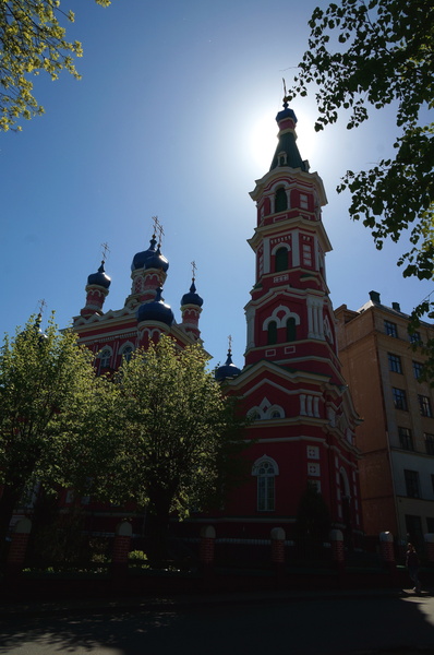 Vibrant Riga Church Under Sunshine