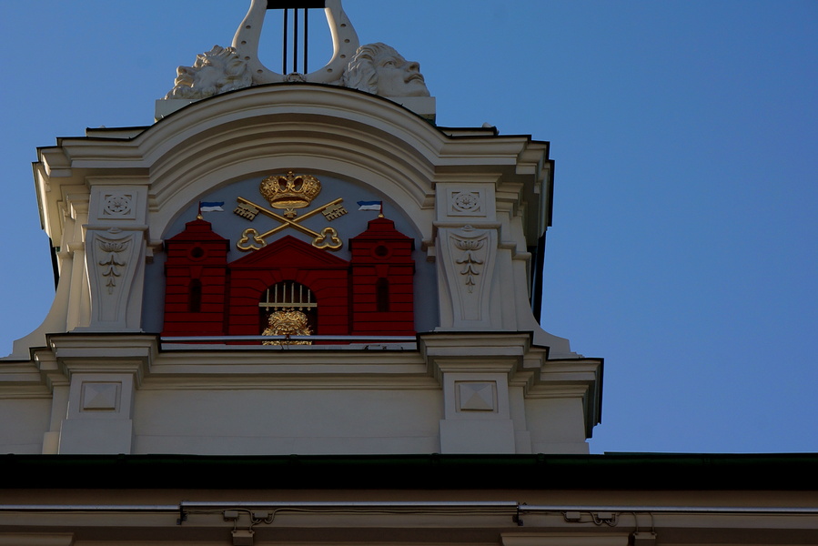 Historic Clock Tower in Riga, Latvia