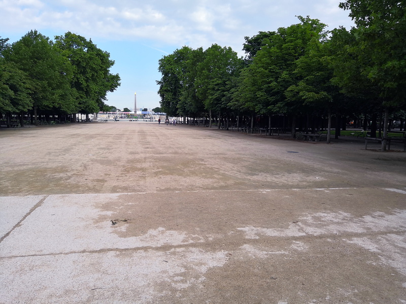 Vacant Parisian Park with Wide Open Space